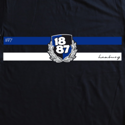 T-Shirt B '1887 Bars' retro, schhwarz